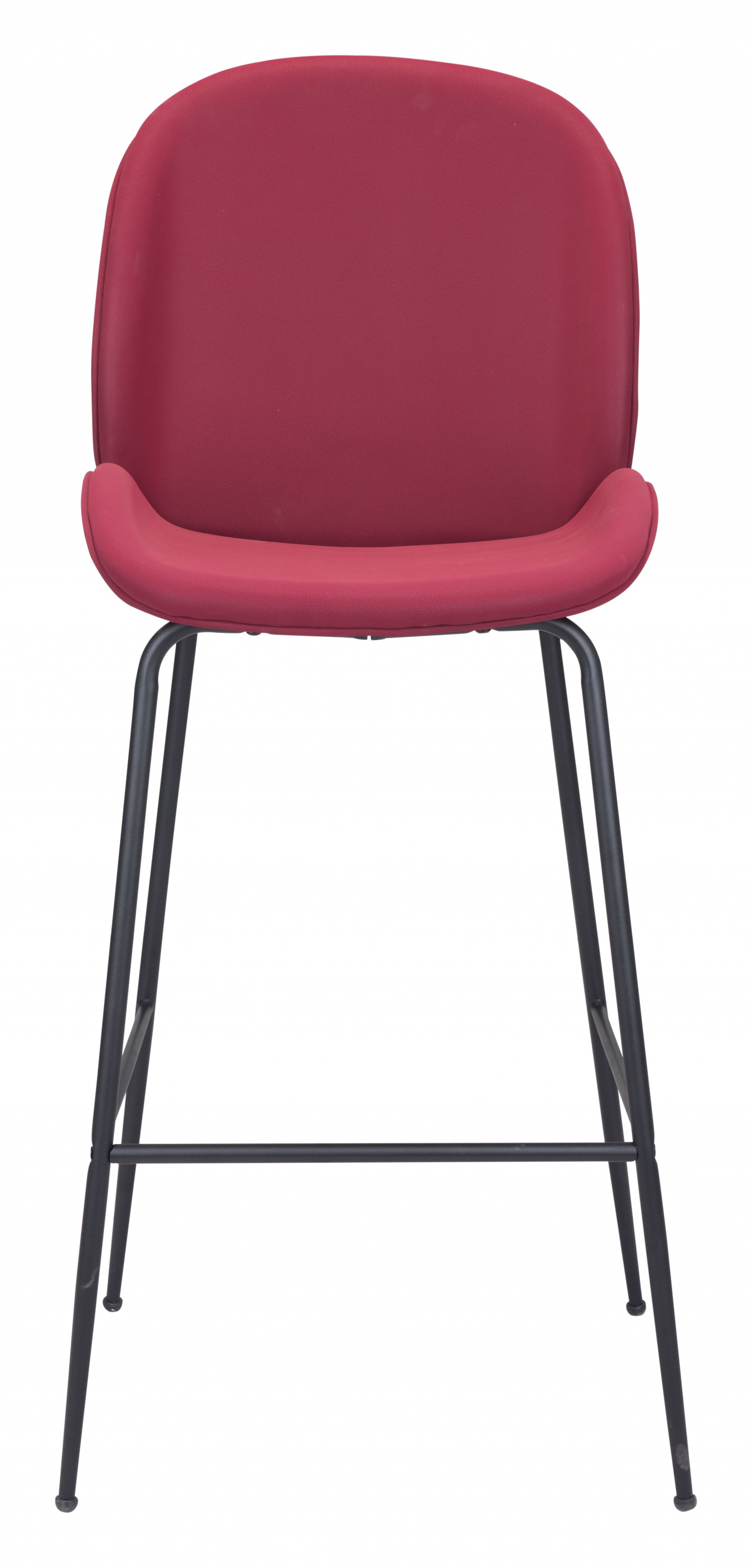 Contempo Red Velvet Bar Height Chair