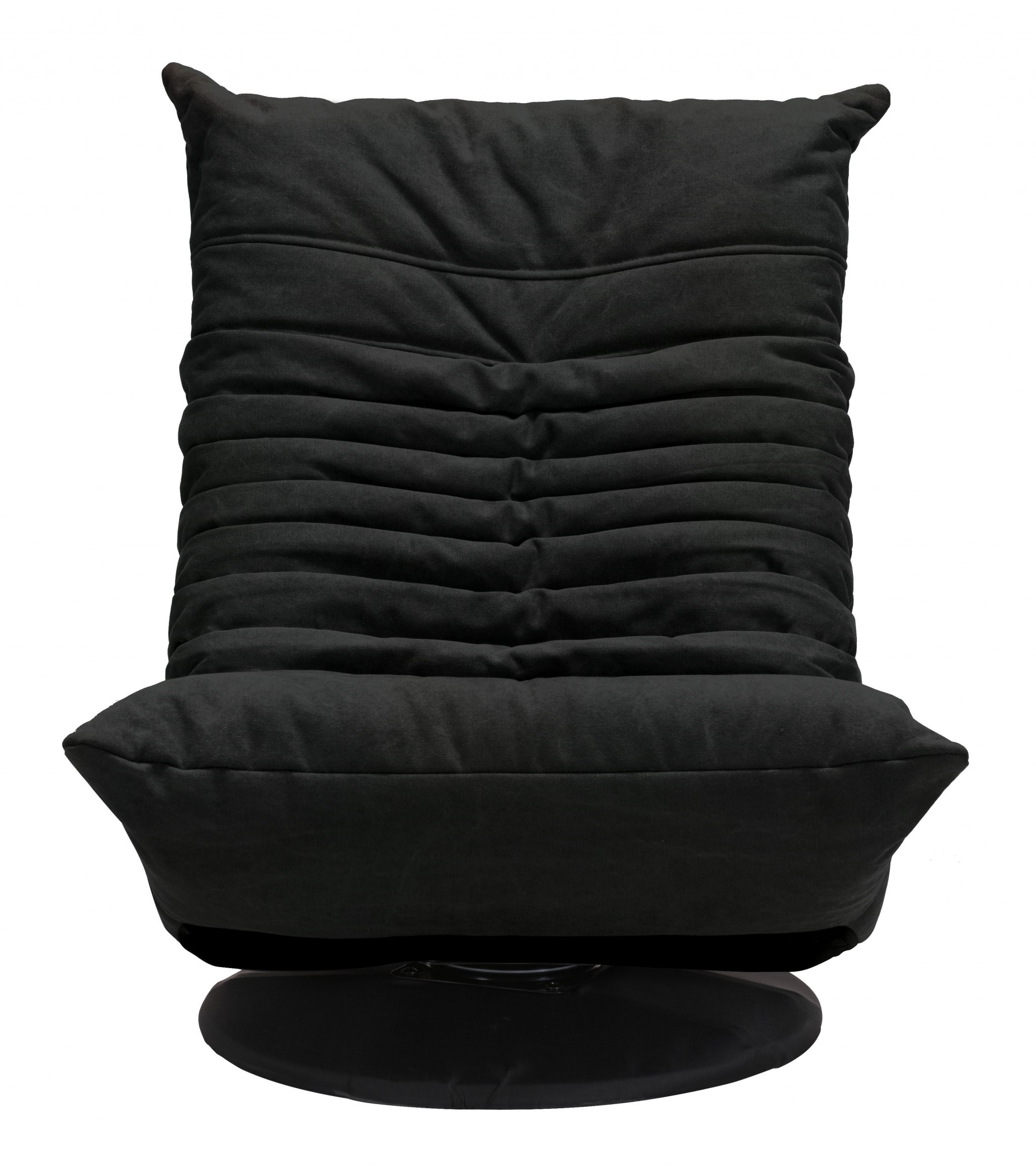 Relaxed Low Profile Black Swivel Chair