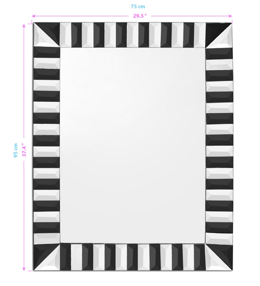 Black and White Striped Mirror