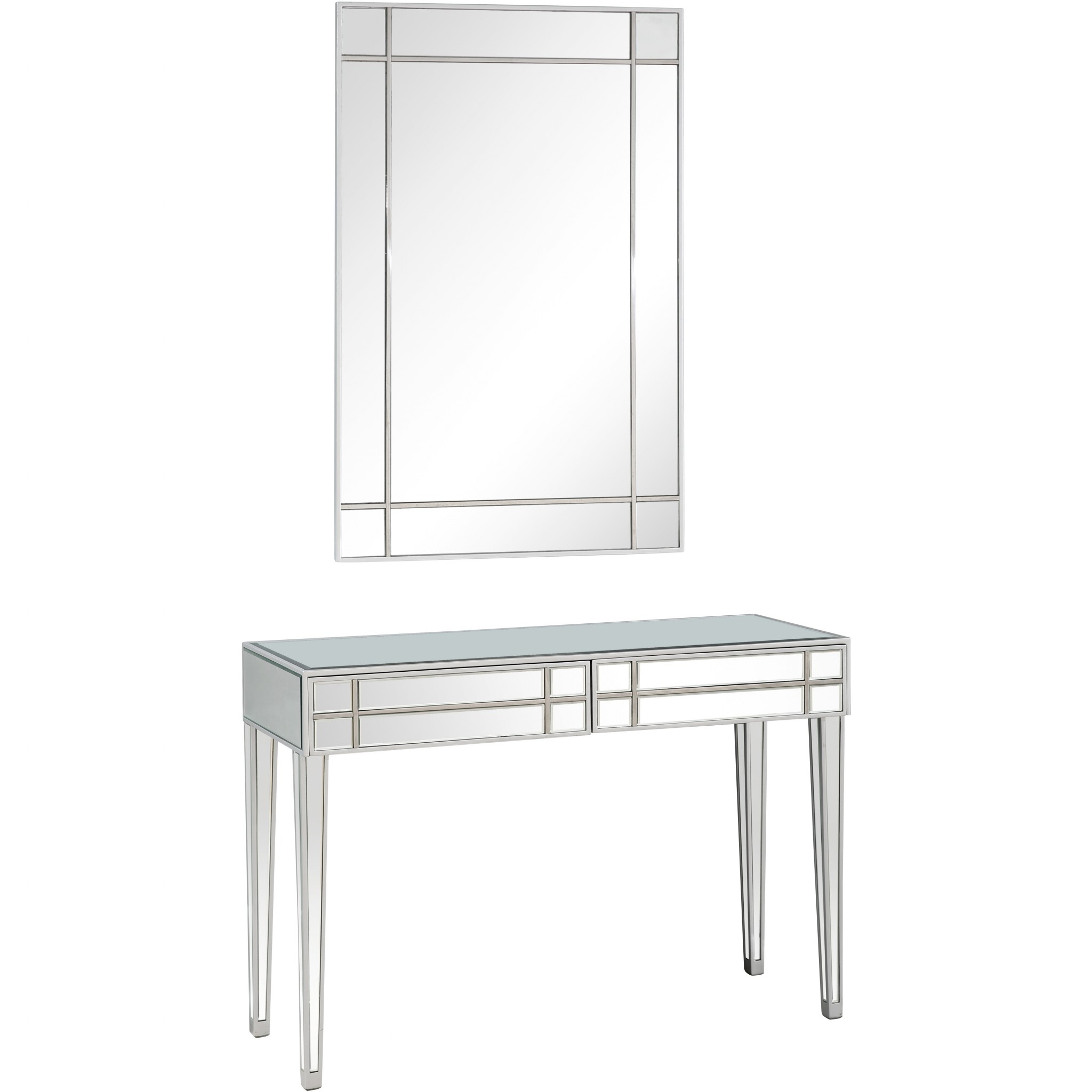 Stainless Steel Mirror and Console Table