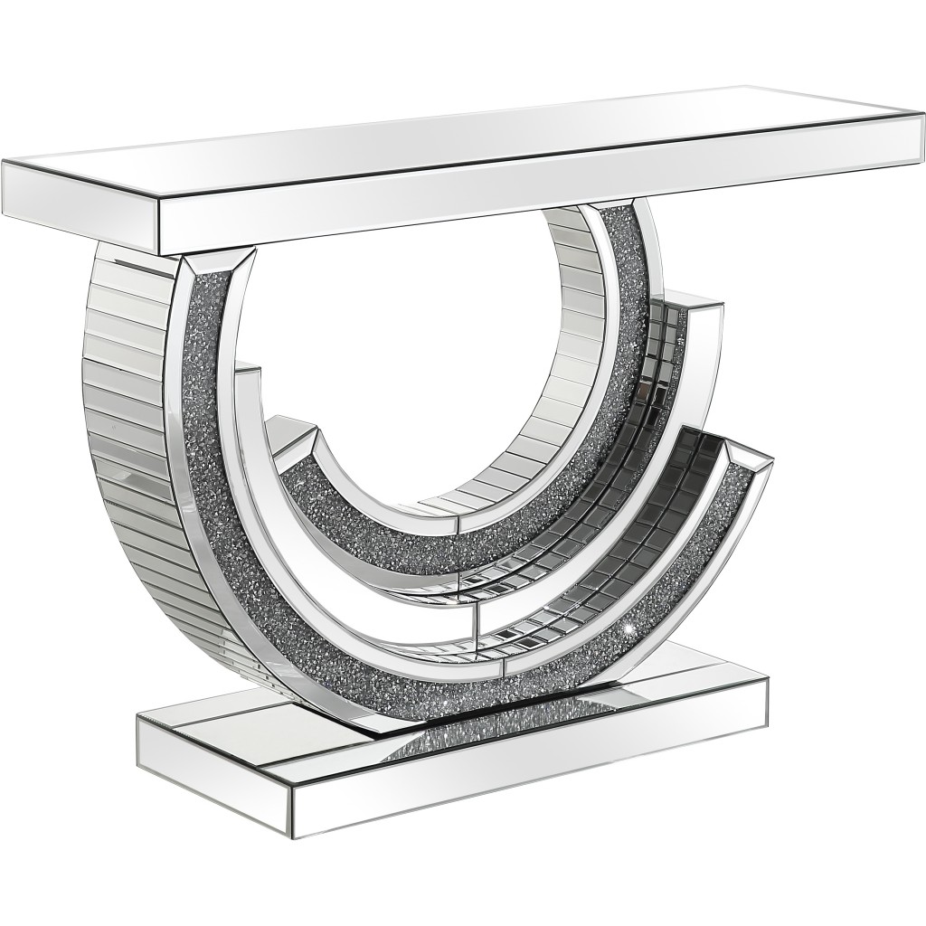 Circled Silver Console Table