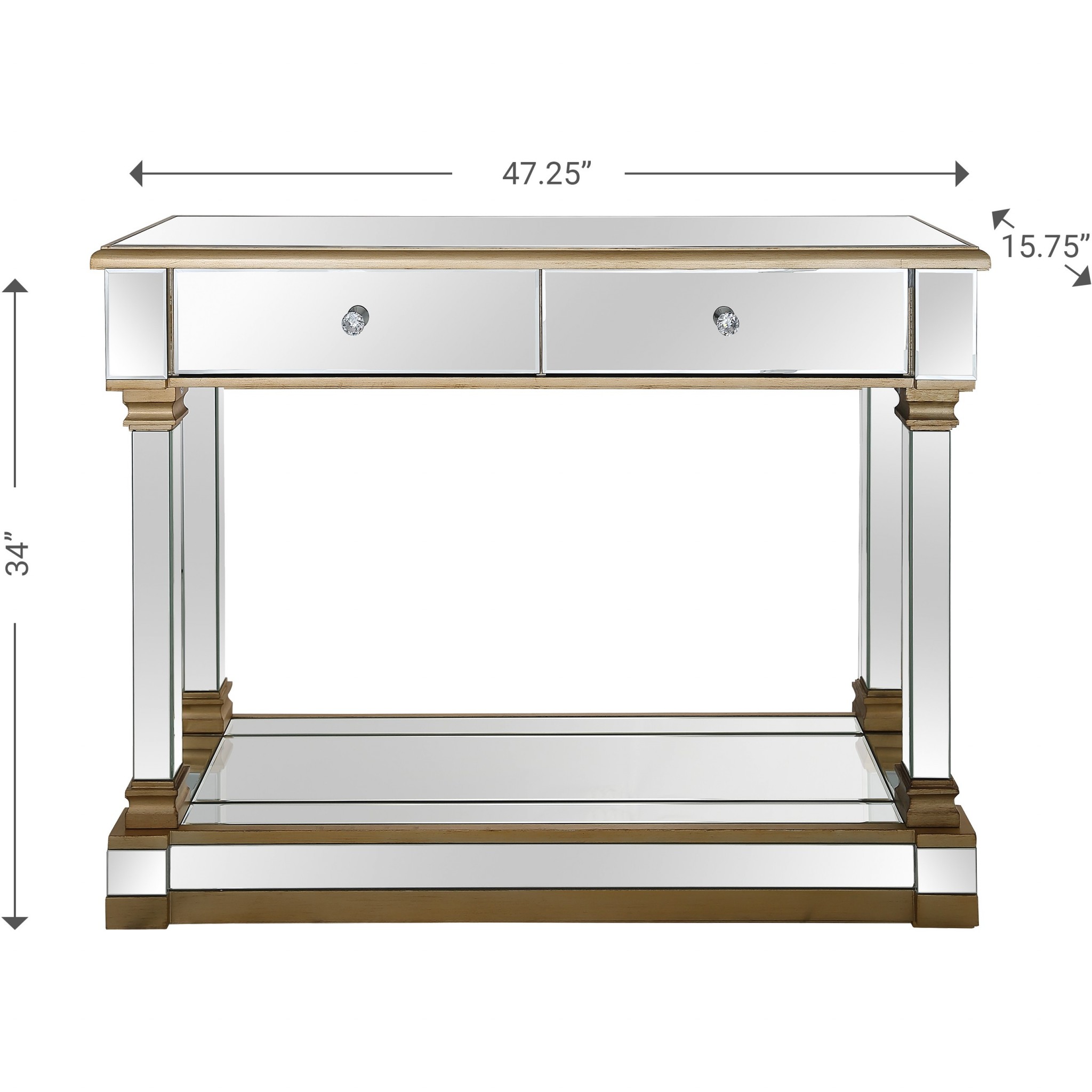 Gold Accent Console Table