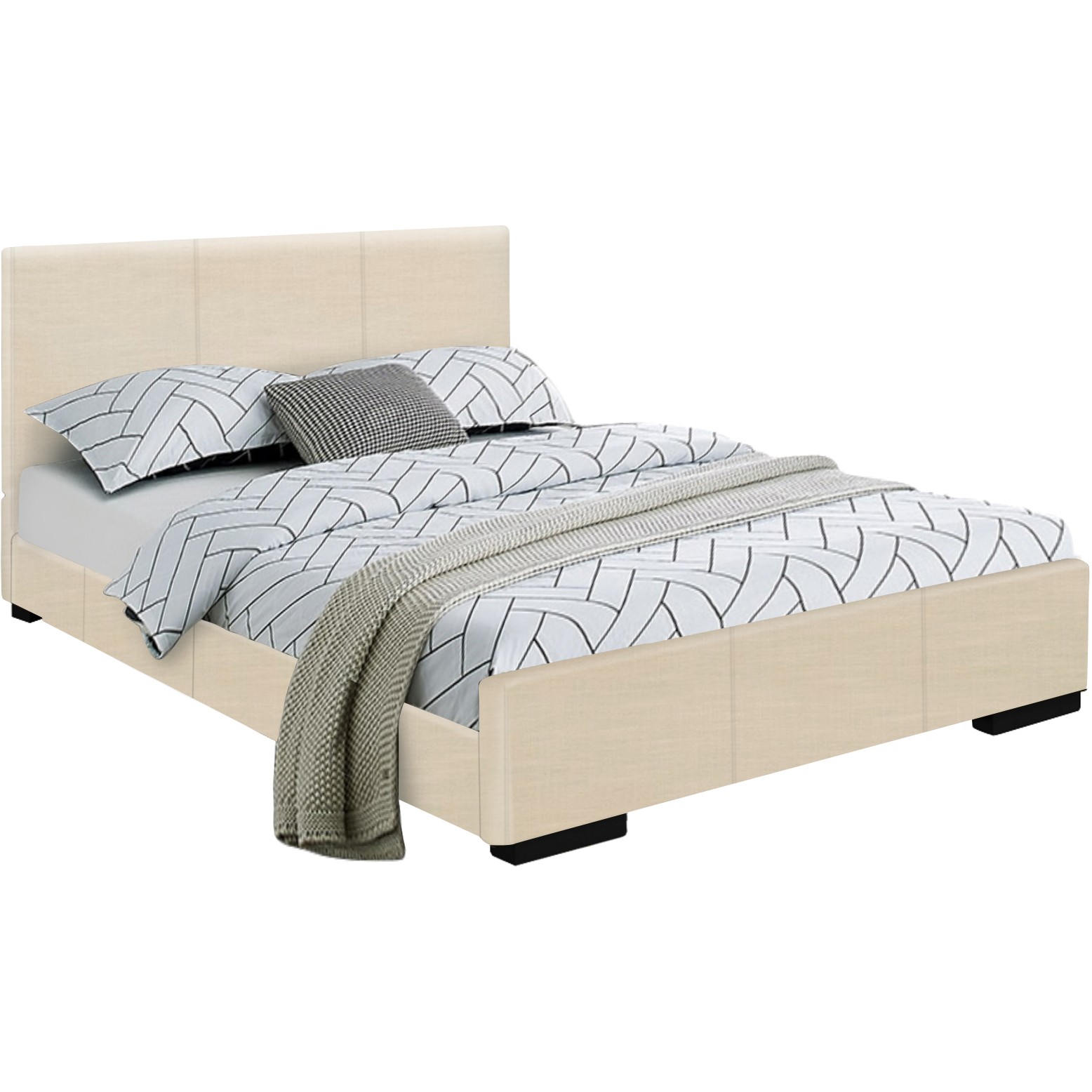 Beige Platform Full Bed-397002-2