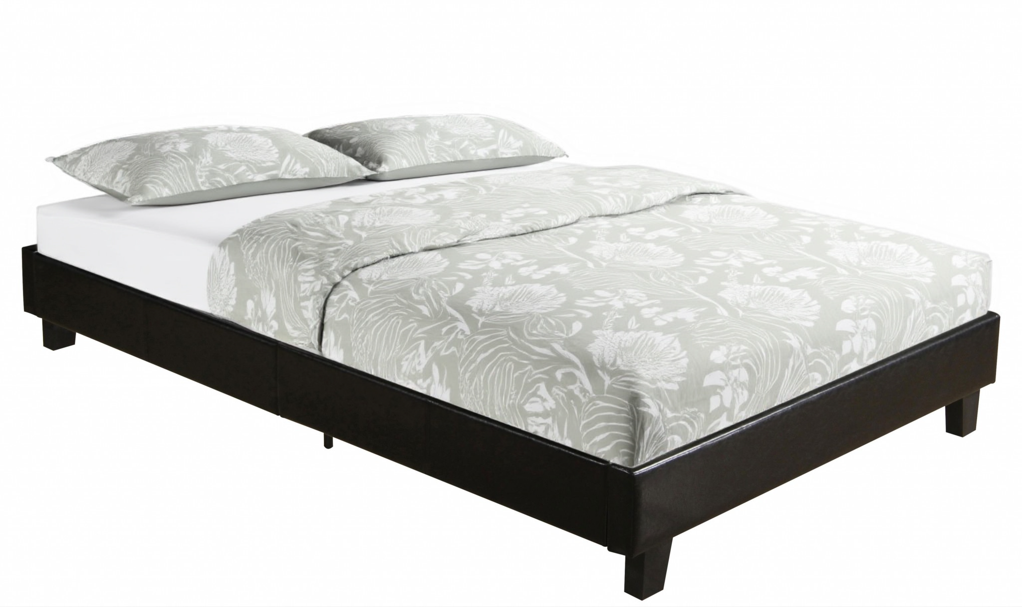 Black Faux Leather King Bed Frame-397006-1