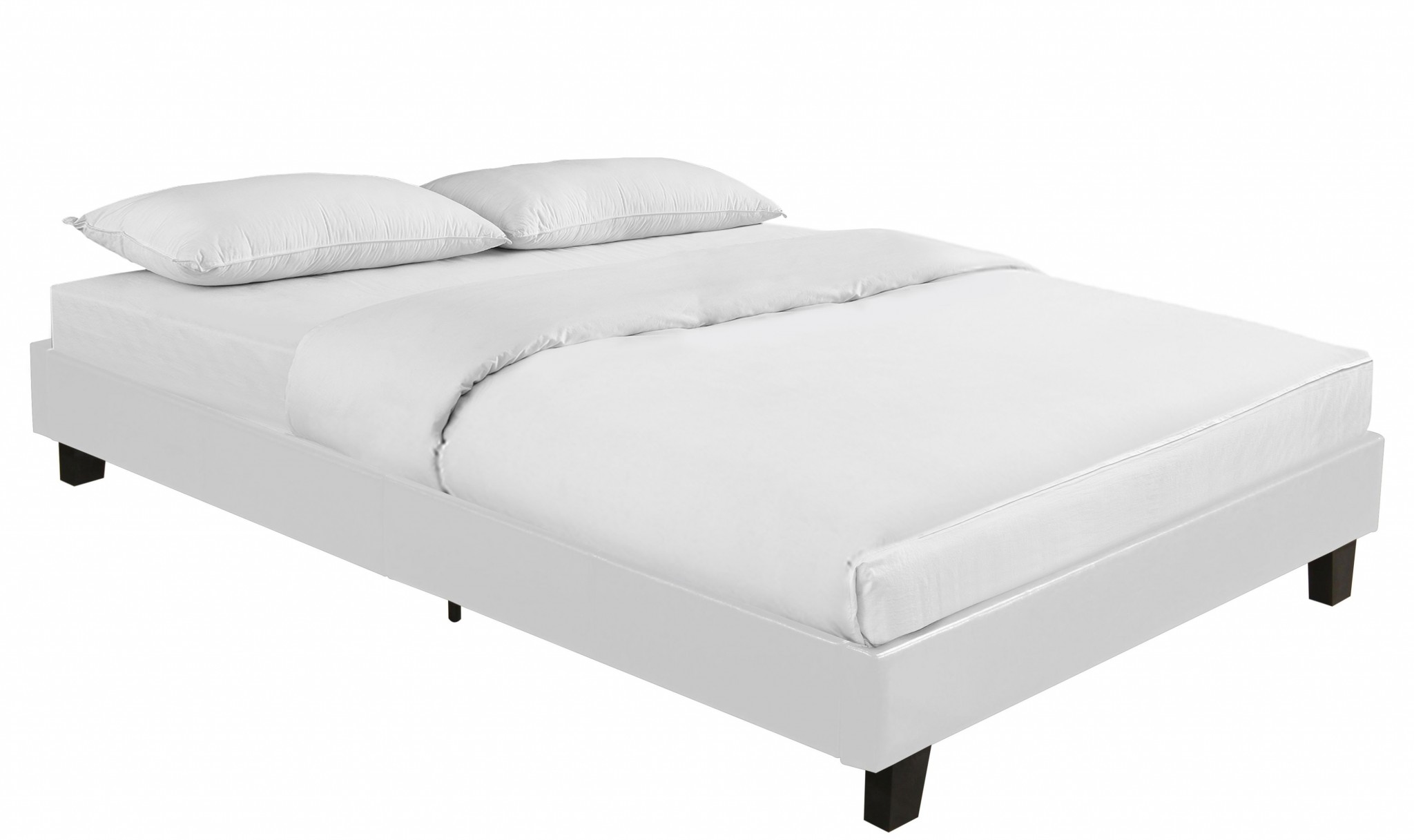 White Platform Queen Bed-397007-1