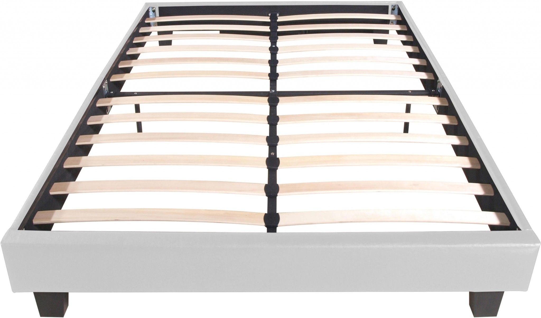 White Faux Leather Queen Bed Frame-397007-1