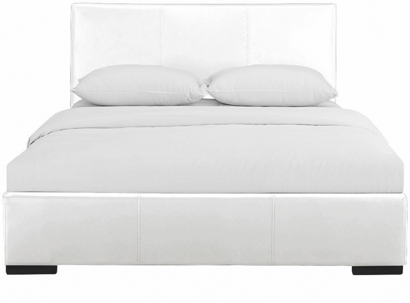 White Upholstered Queen Platform Bed-397039-1