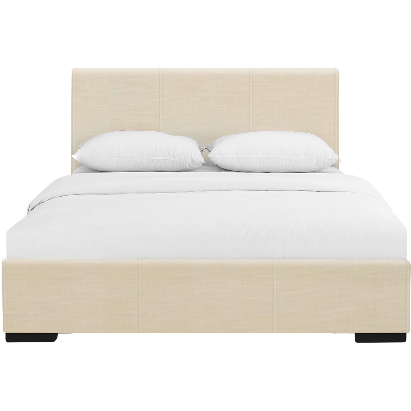 Beige Upholstered Full Platform Bed-397042-1