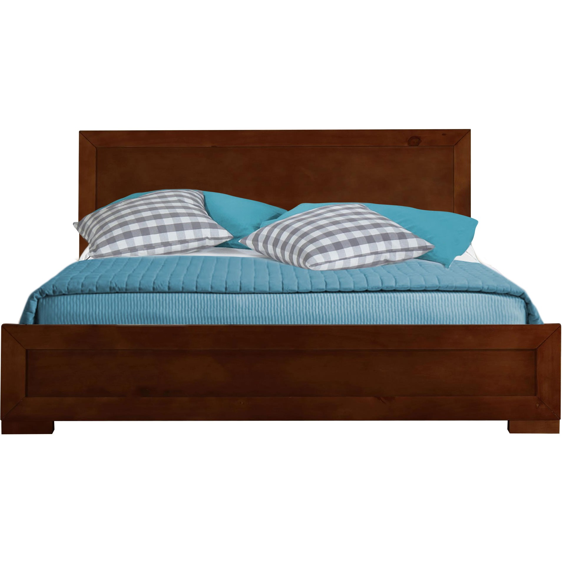Walnut Wood Twin Platform Bed-397079-1