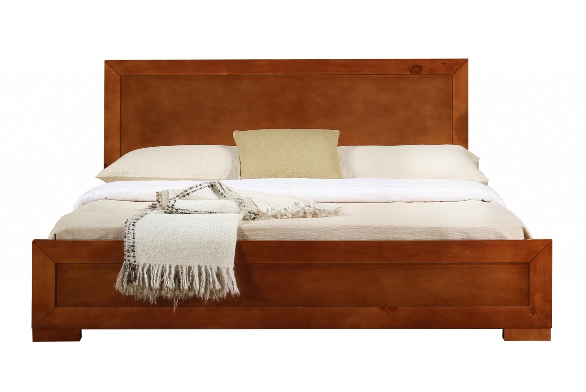 Brown Wood King Bed Frame-397098-1