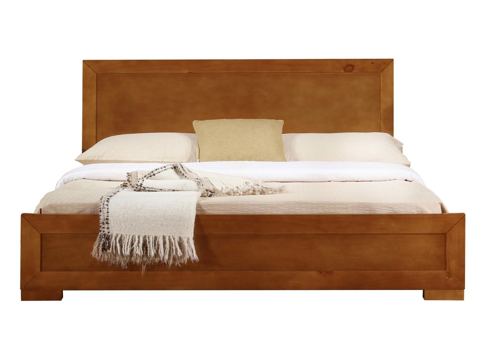 Oak Solid and Manufactured Wood Queen Bed Frame-397101-1