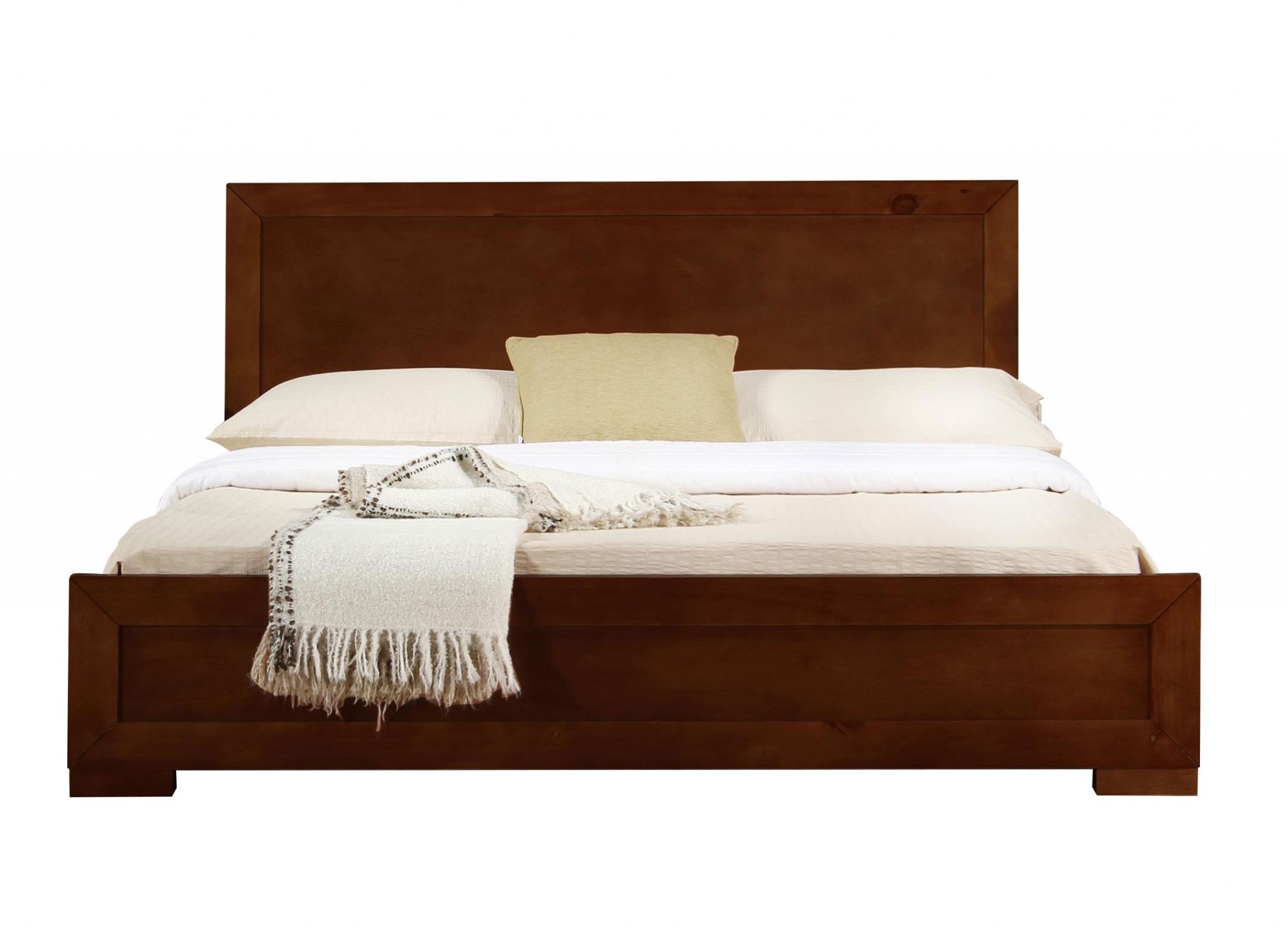 Walnut Wood Queen Platform Bed-397105-1