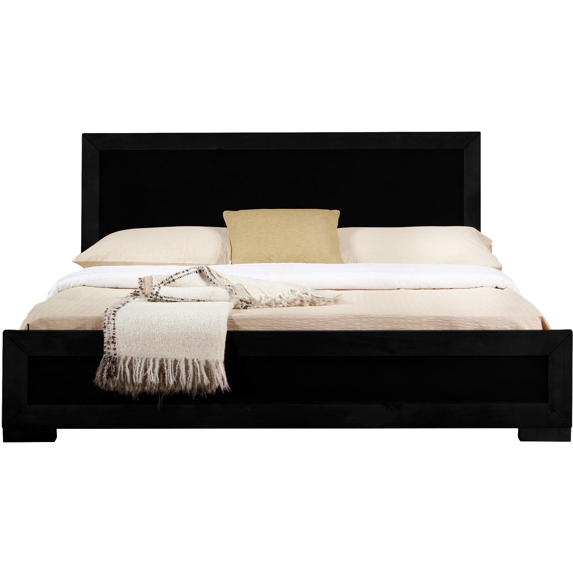 Black Wood Full Bed Frame-397112-2