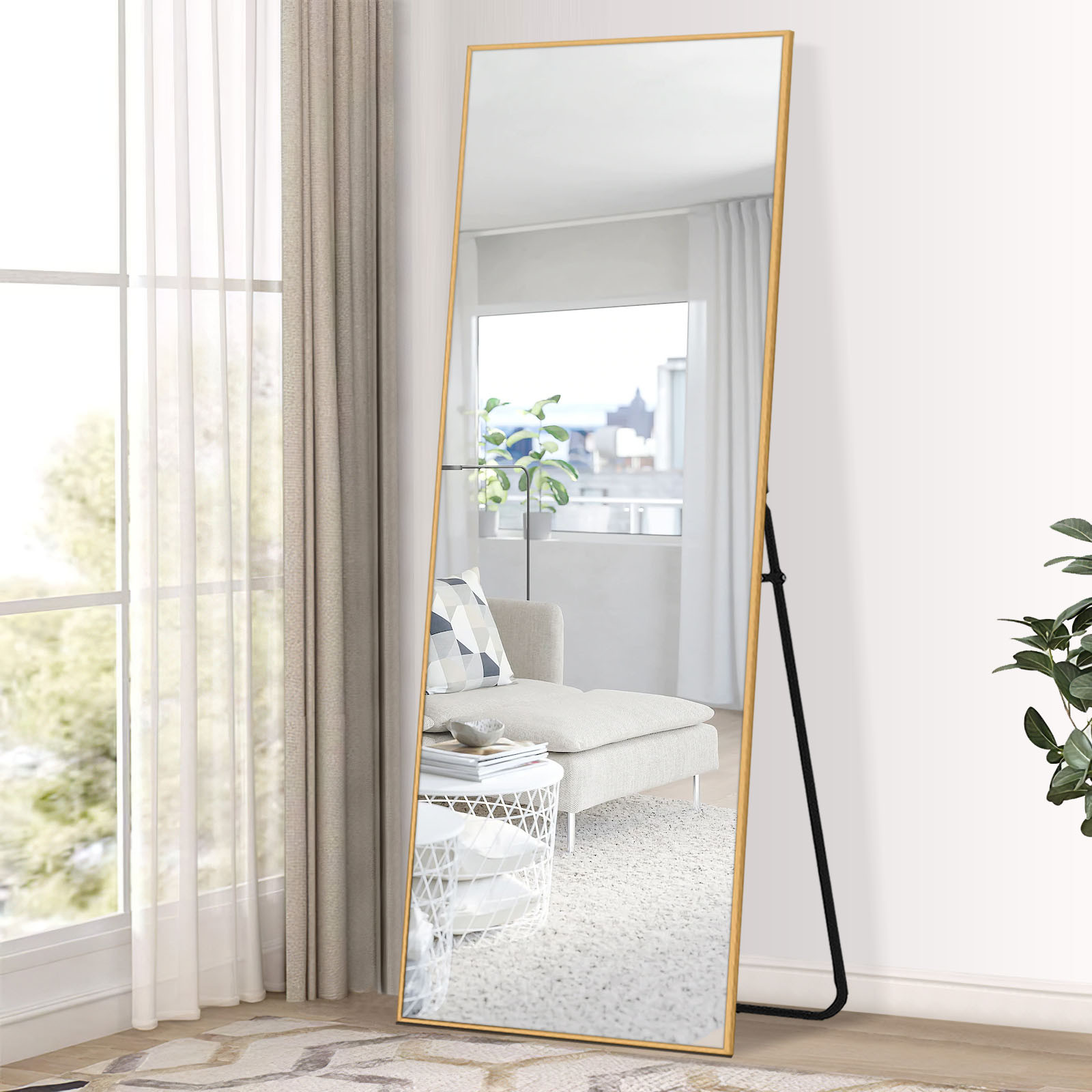 Freestanding Gold Full length Mirror