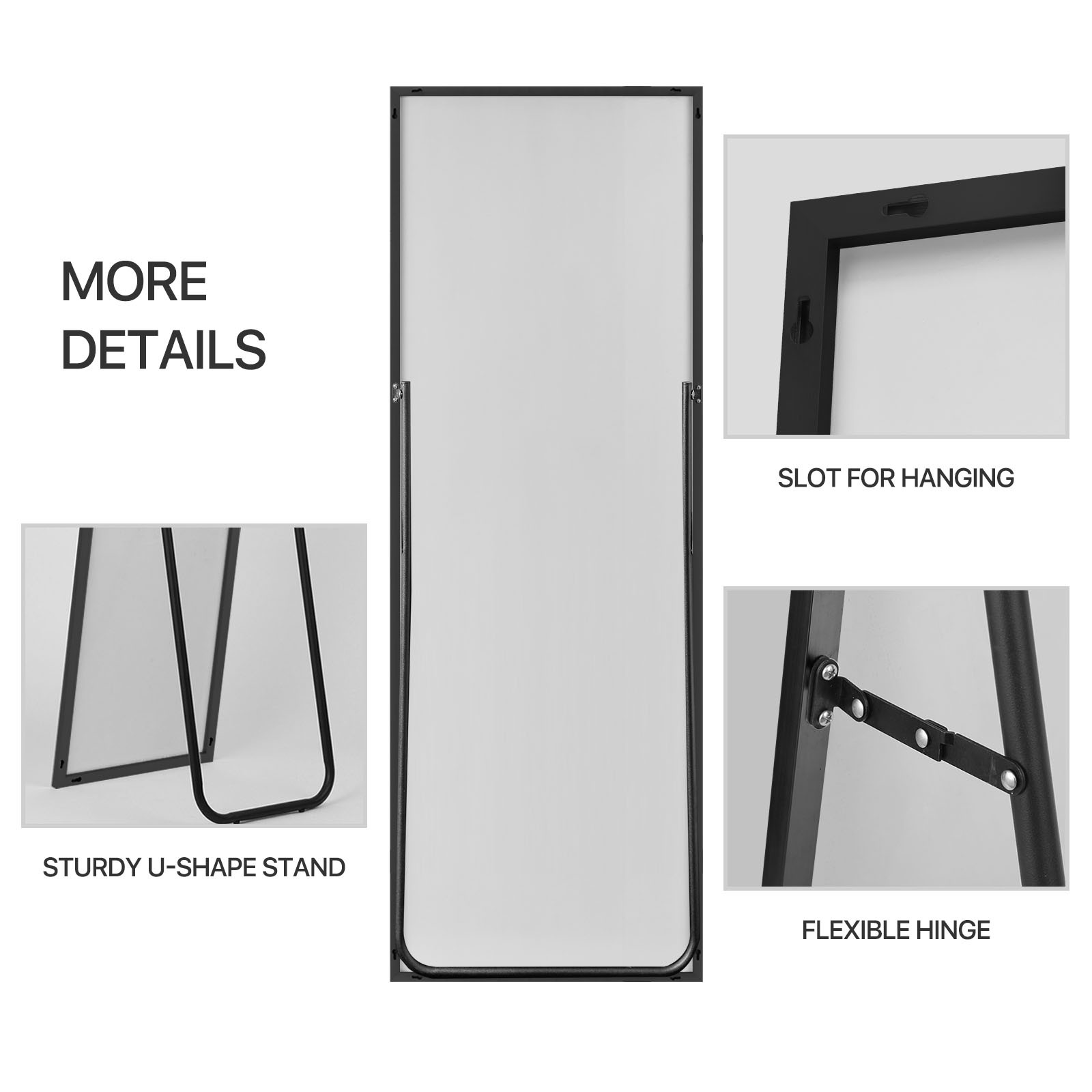 Freestanding Black Full-length Mirror