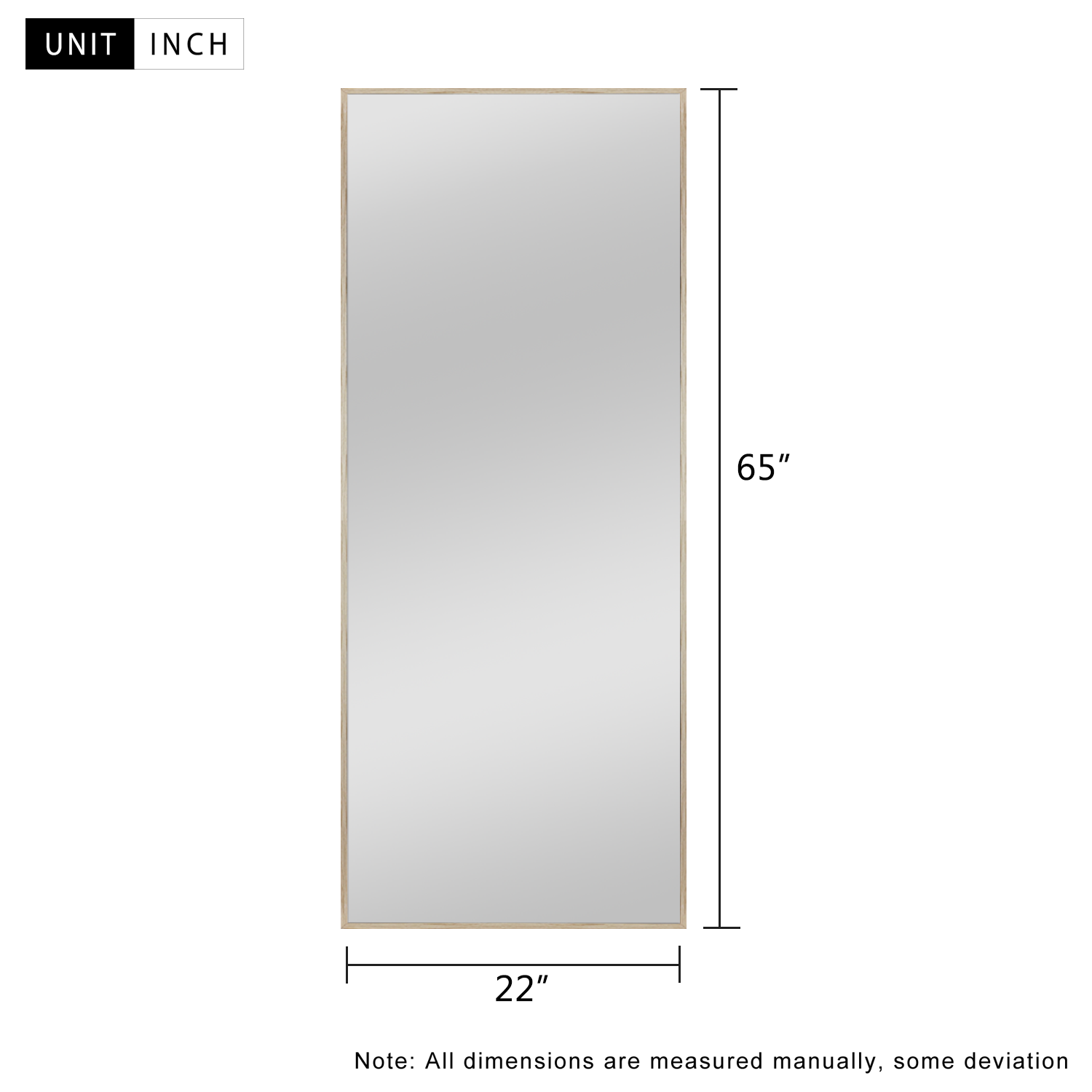 Beige Framed Wall Mirror with Stand