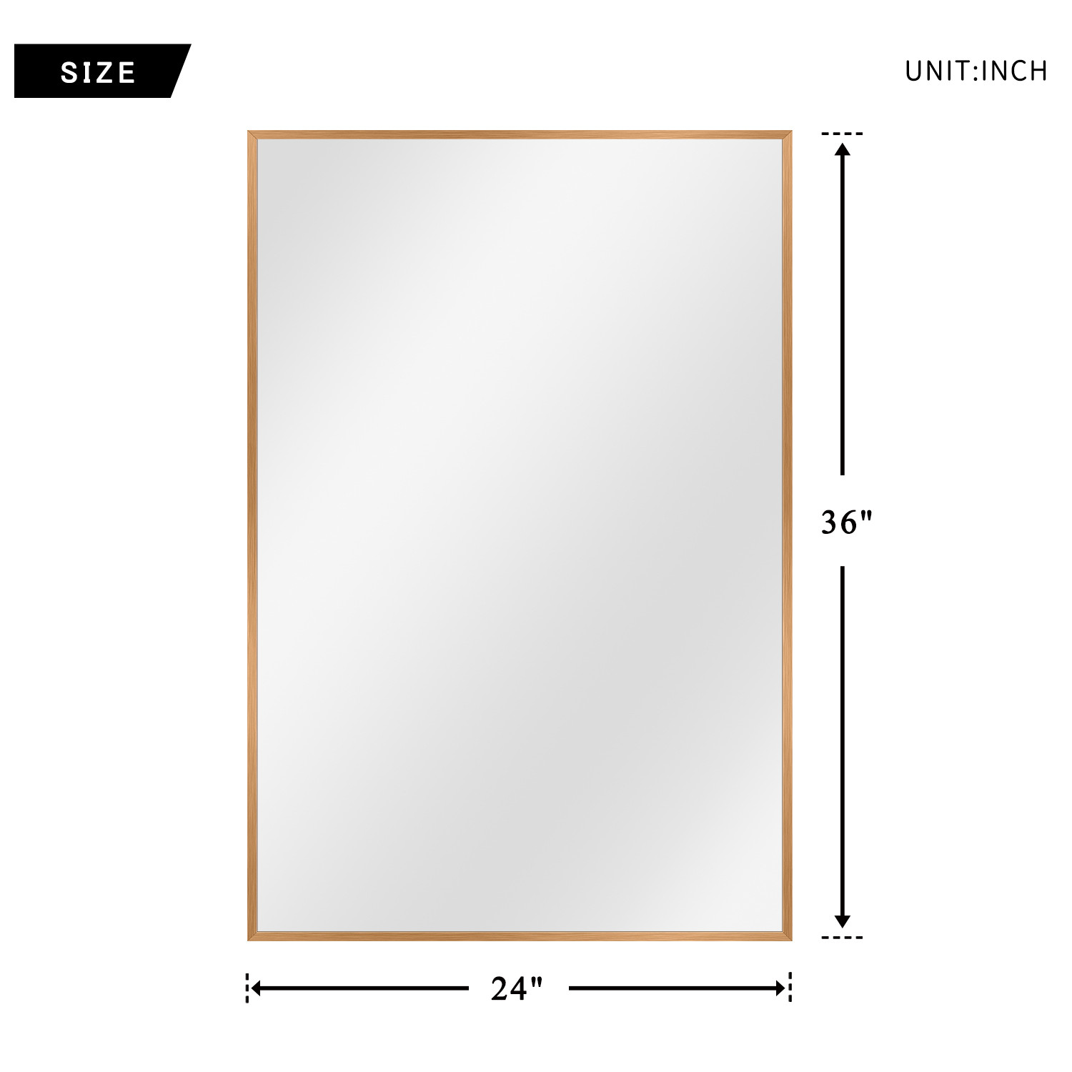 Gold Rectangular Wall Mirror