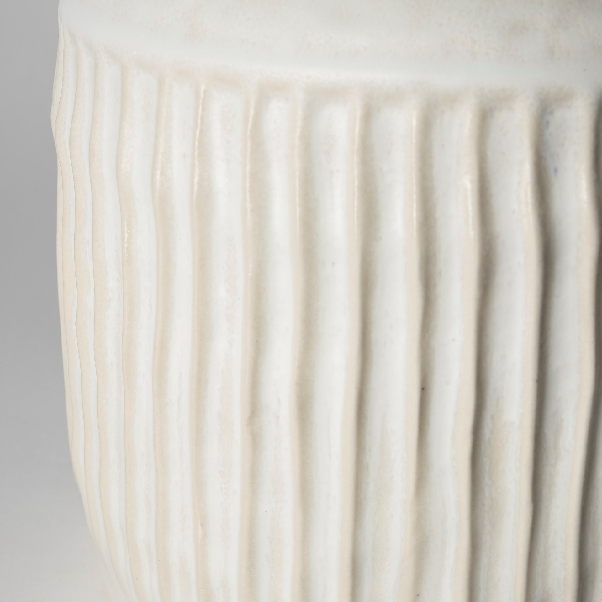 12 Inch Textured Whitewash Ceramic Vase with Handles