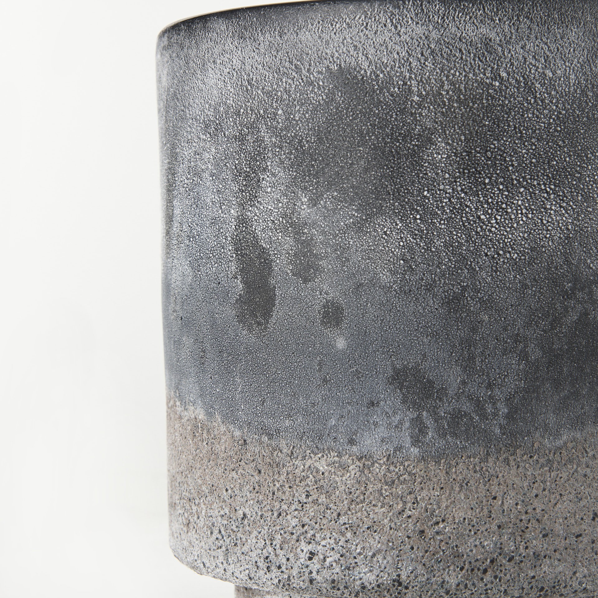 9 Inch Black, Brown, and Gray Ombre Textured Ceramic Vase