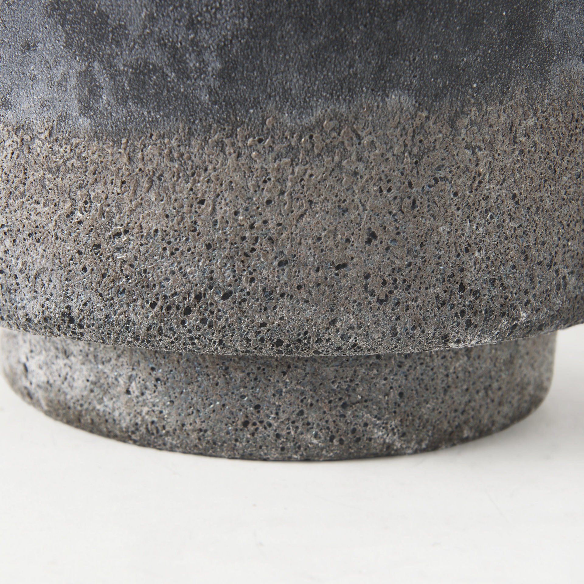 9 Inch Black, Brown, and Gray Ombre Textured Ceramic Vase