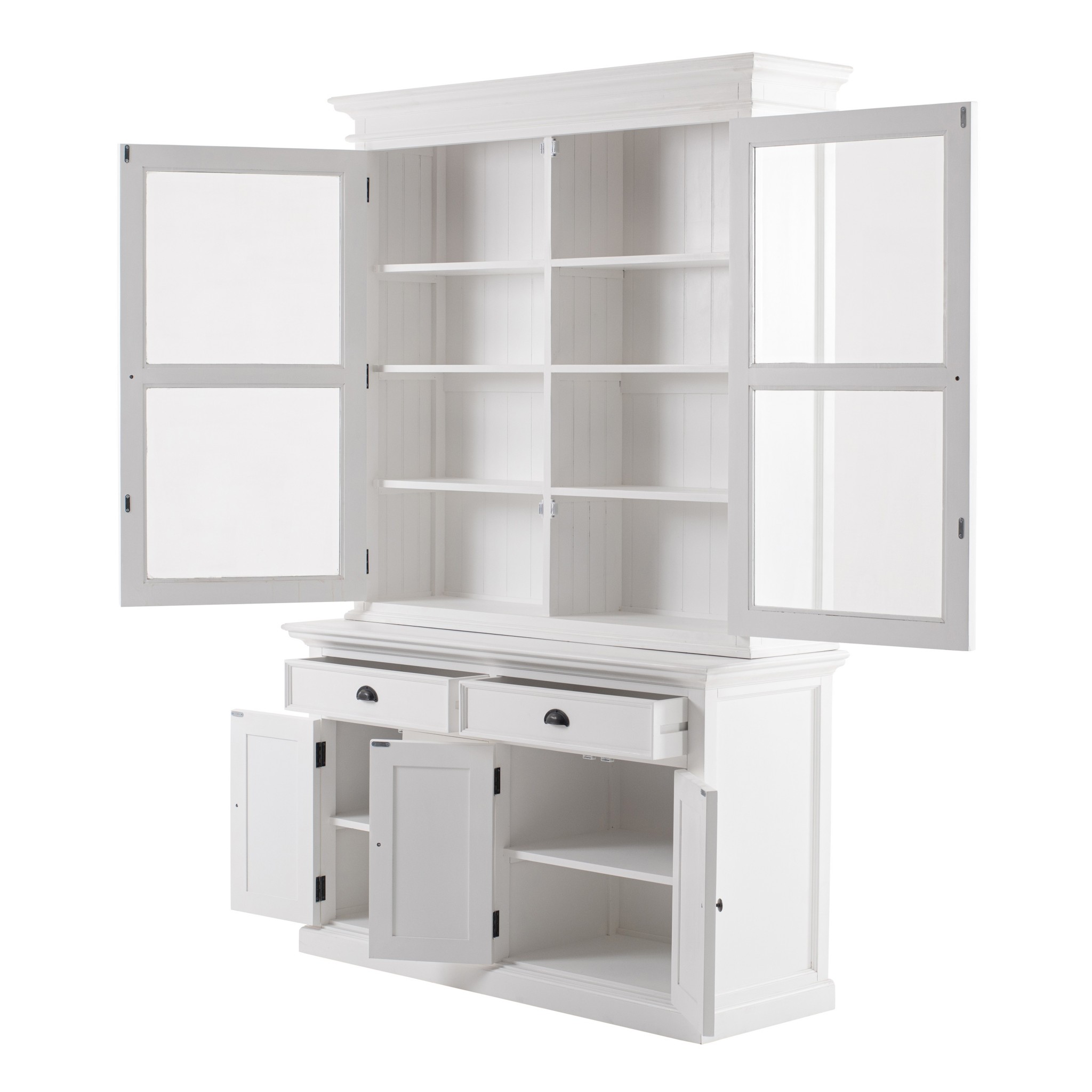 Classic White Glass Display Hutch