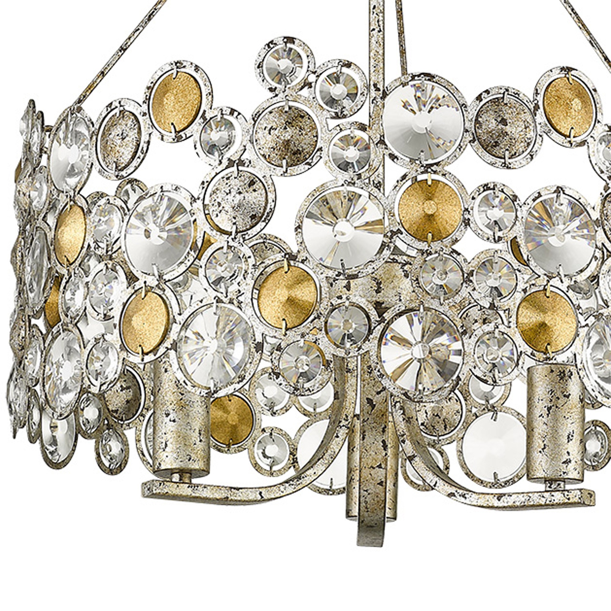 Vitozzi 3-Light Antique Silver Leaf Chandelier