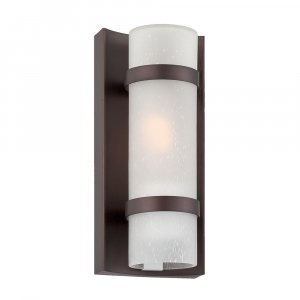 Bronze and White Glass Wall Sconce