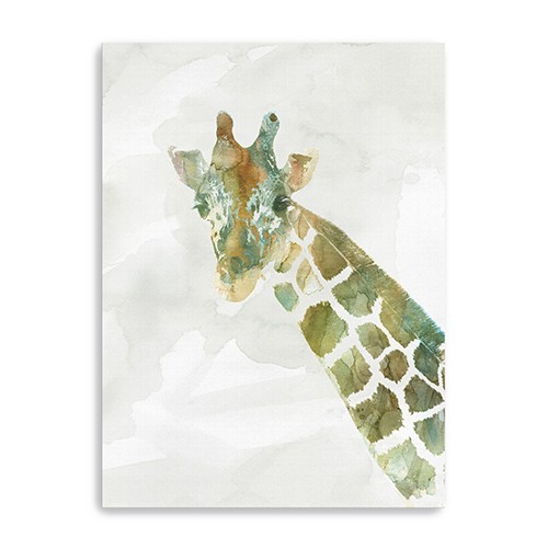 24" x 18" Abstract Marble Watercolor Giraffe Canvas Wall Art-398862-1