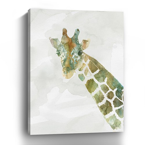 32" x 24" Abstract Marble Watercolor Giraffe Canvas Wall Art