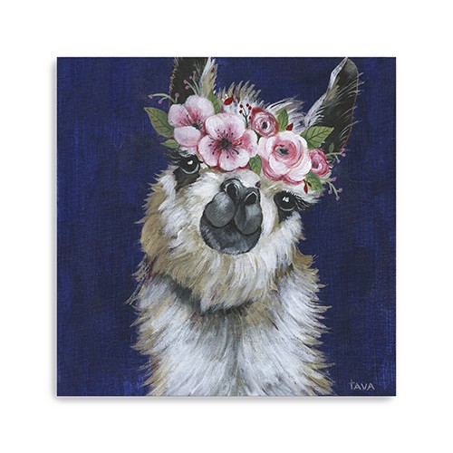 Watercolor Flower Llama Unframed Print Wall Art-398868-1