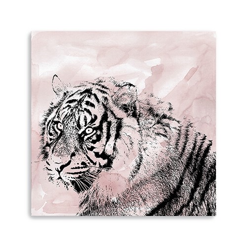 Pink Crouching Tiger Unframed Print Wall Art-398885-1