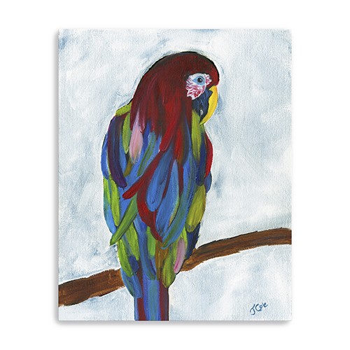Small Bright and Tropical Parrot Canvas Wall Art-398900-1