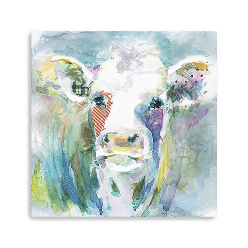 Watercolor Cow Unframed Print Wall Art-398926-1