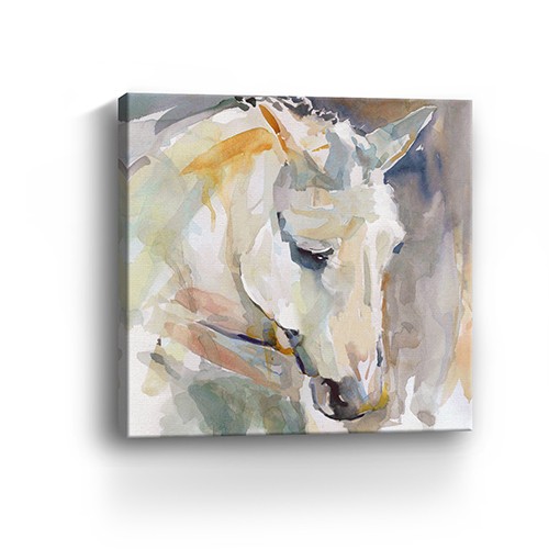 20" x 20" Abstract Watercolor Horse Canvas Wall Art-398929-1