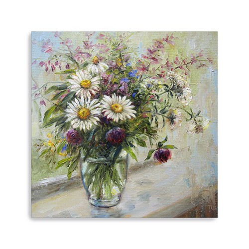 Pretty Vase Of Flowers Unframed Print Wall Art-398937-1