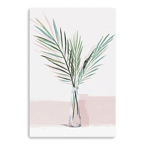 Pretty Green Foliage Pink Unframed Print Wall Art-398974-1