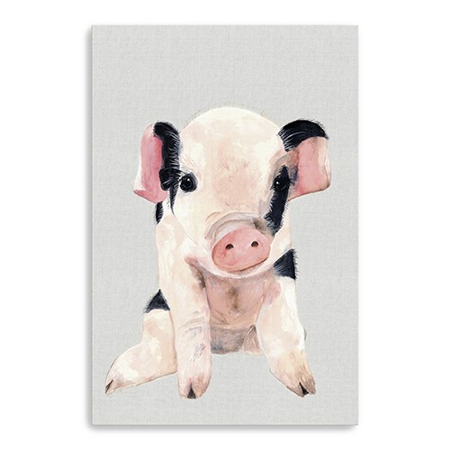 Cute Pink Piglet Unframed Print Wall Art-398983-1