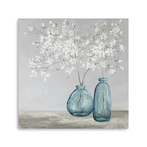White Spring Flowers Unframed Print Wall Art-399060-1