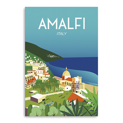 Vibrant Amalfi coast Unframed Print Wall Art