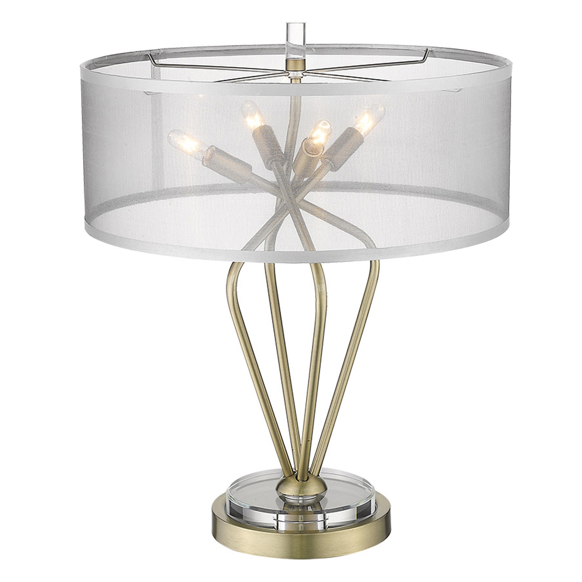 Perret 4-Light Aged Brass Table Lamp