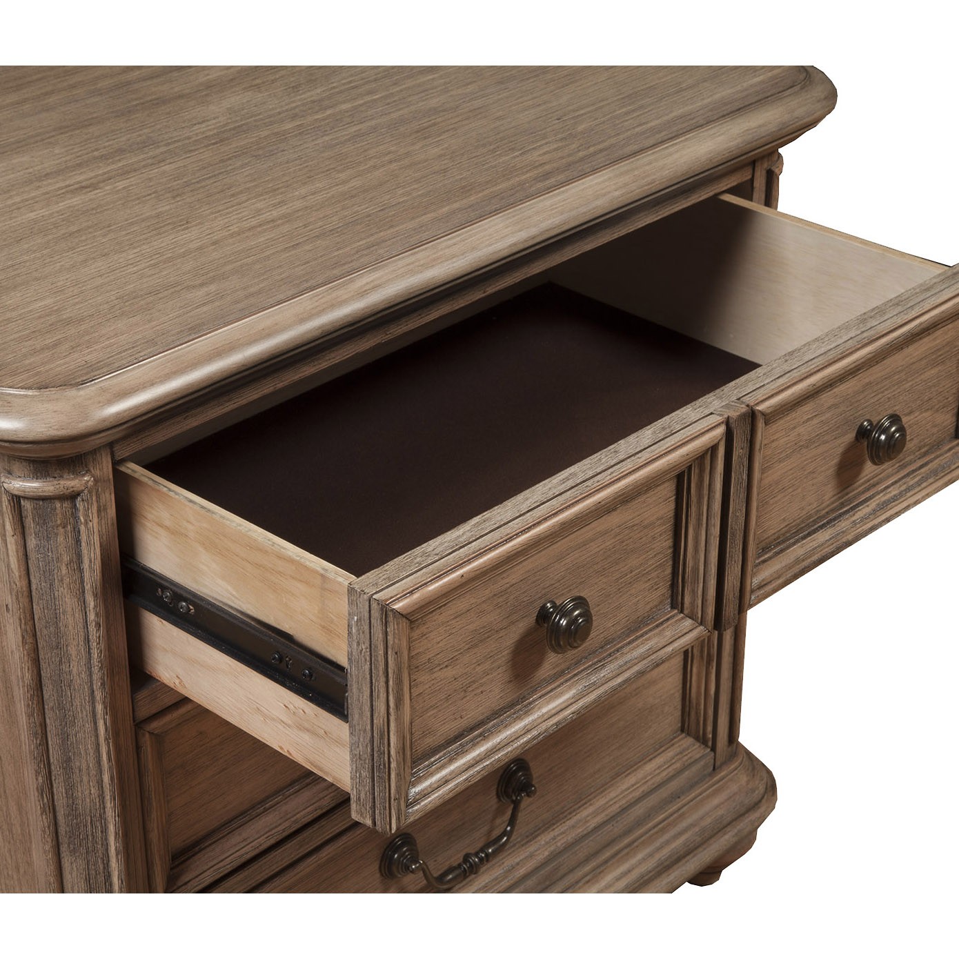 Taupe Brown Classic Wood 4 Drawer Nightstand
