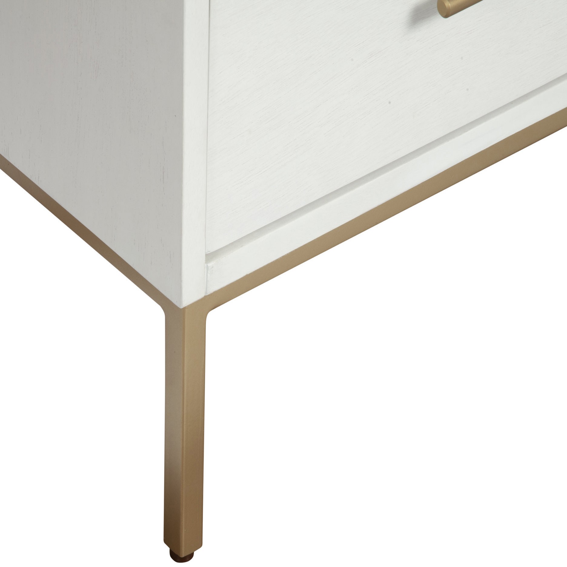 White and Gold Lines 2 Drawer Nightstand