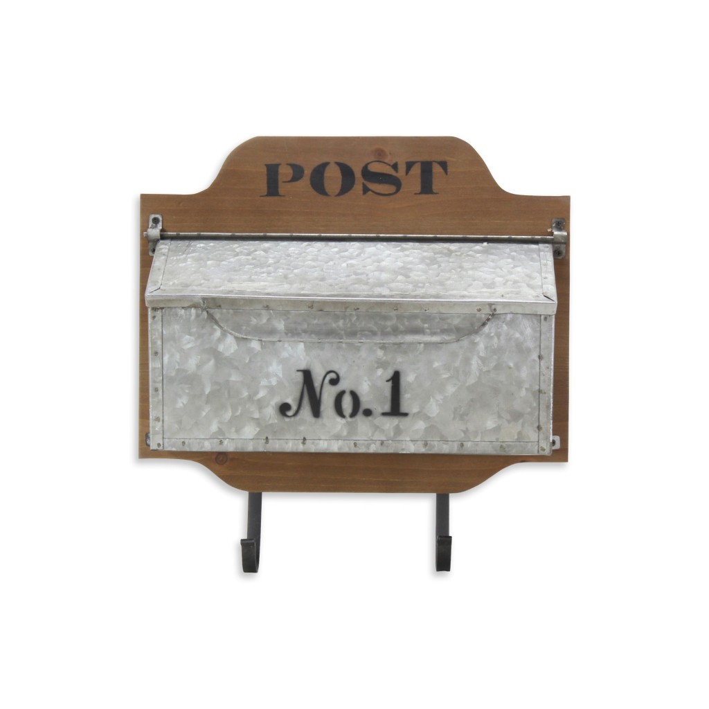 Wall Hanging Mailbox with Metal Hooks