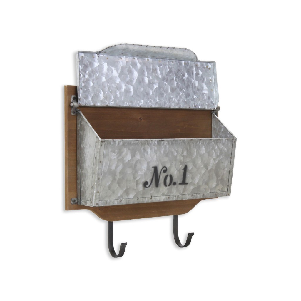 Wall Hanging Mailbox with Metal Hooks