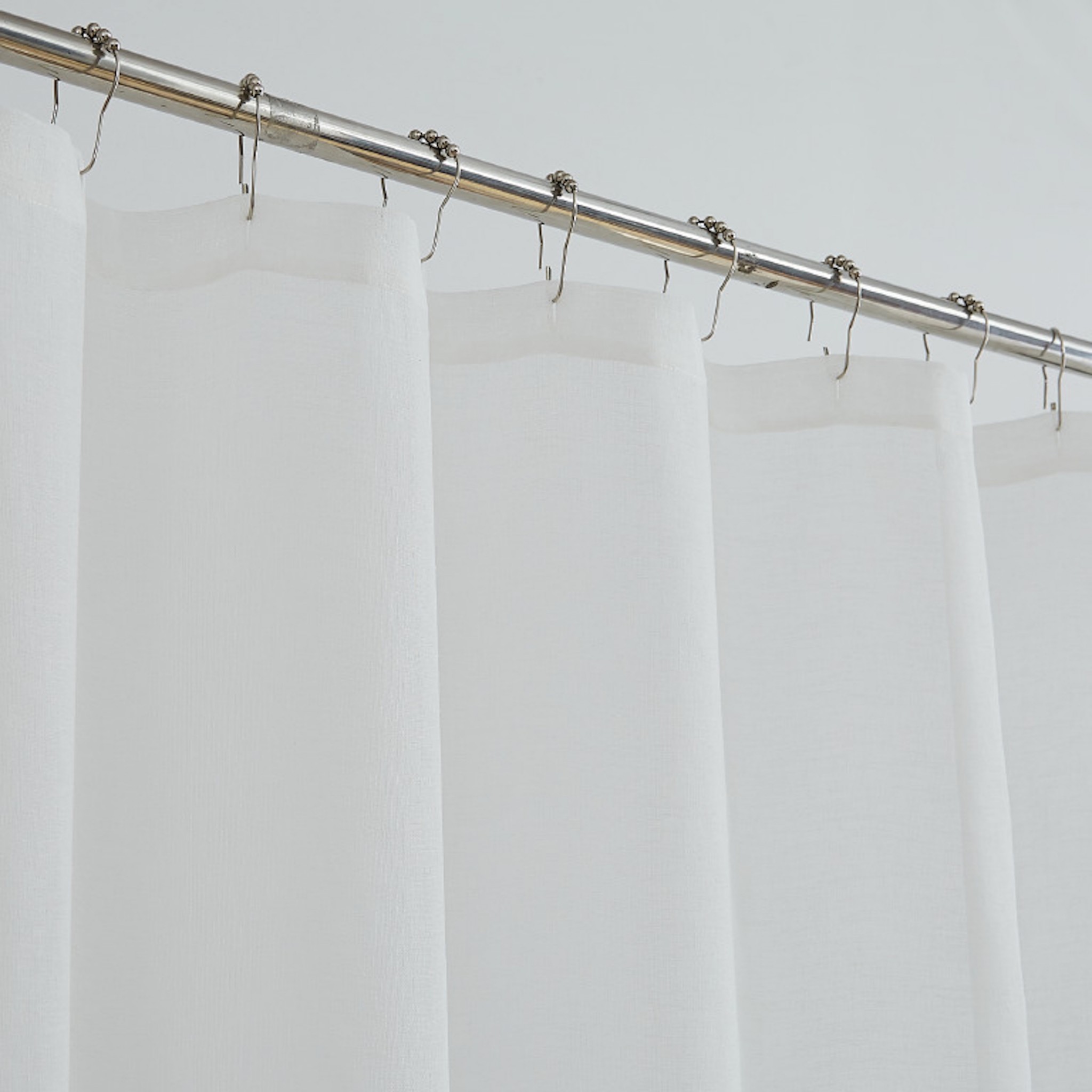 White Contemporary Velvet Scroll Shower Curtain