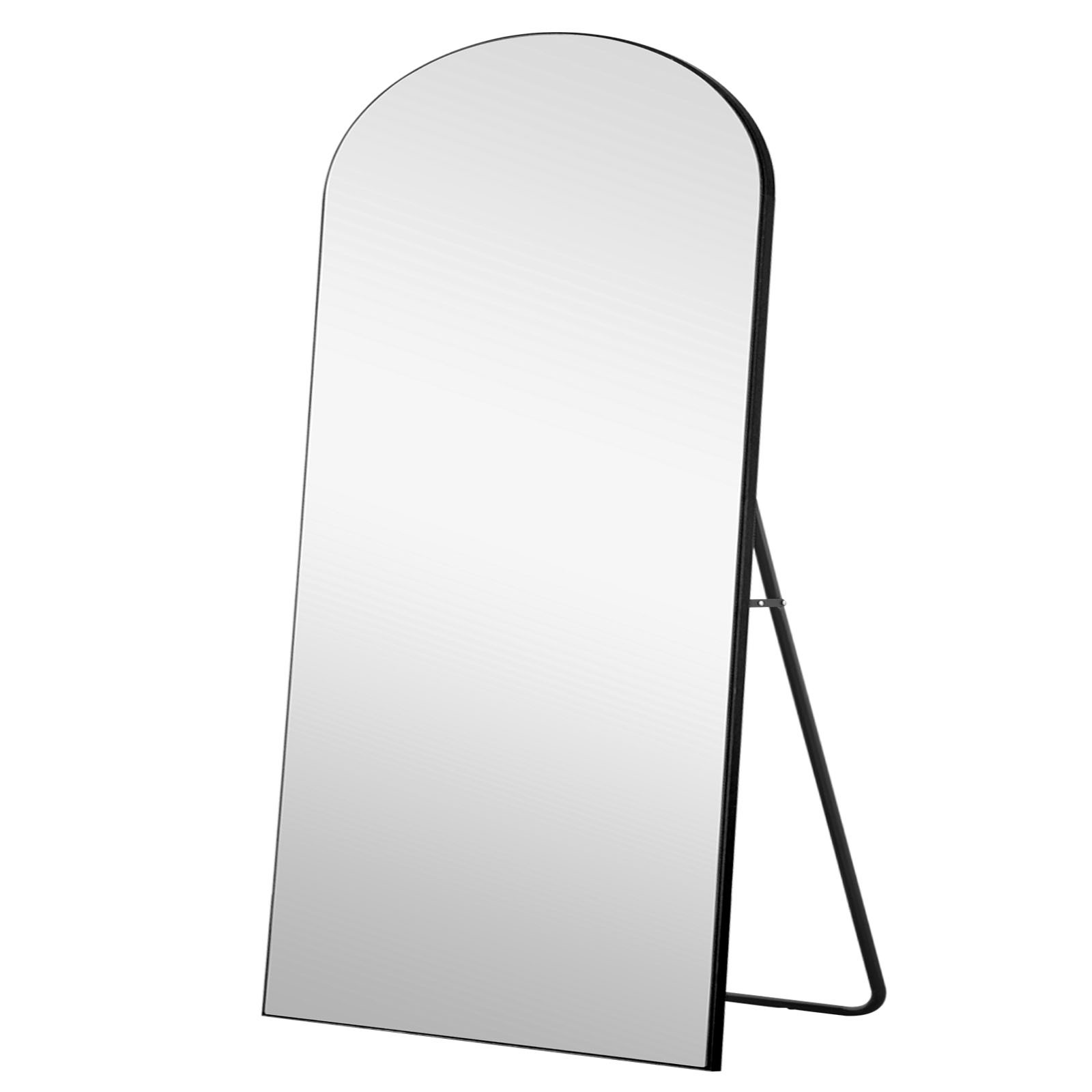 71" Black Arch Wood Frame Full Length Standing Mirror-399774-1