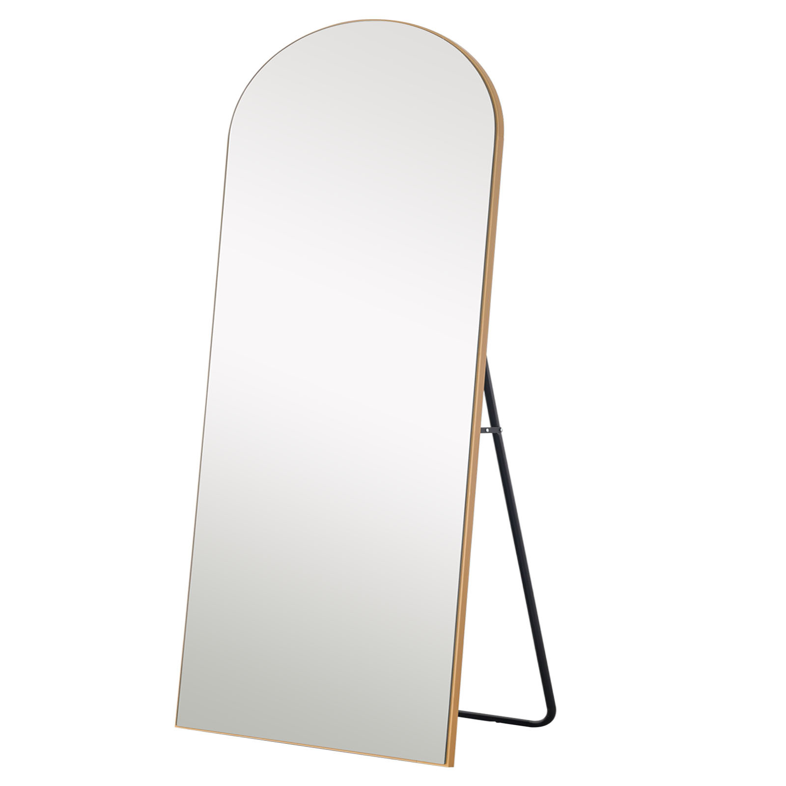 Petite Gold Arched Wooden Mirror-399777-1