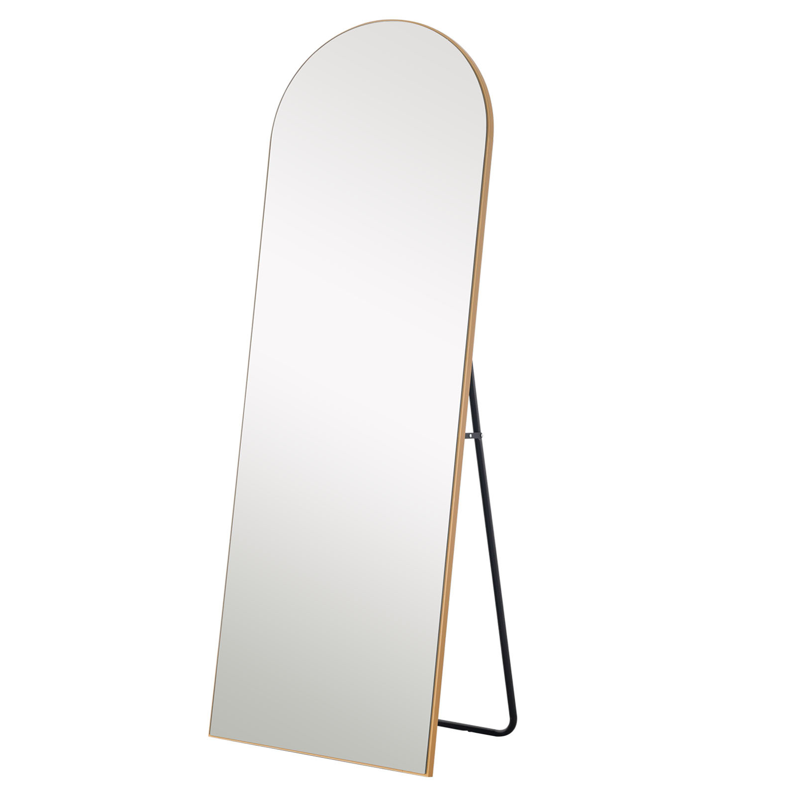 Narrow Gold Arched Wooden Mirror-399778-1