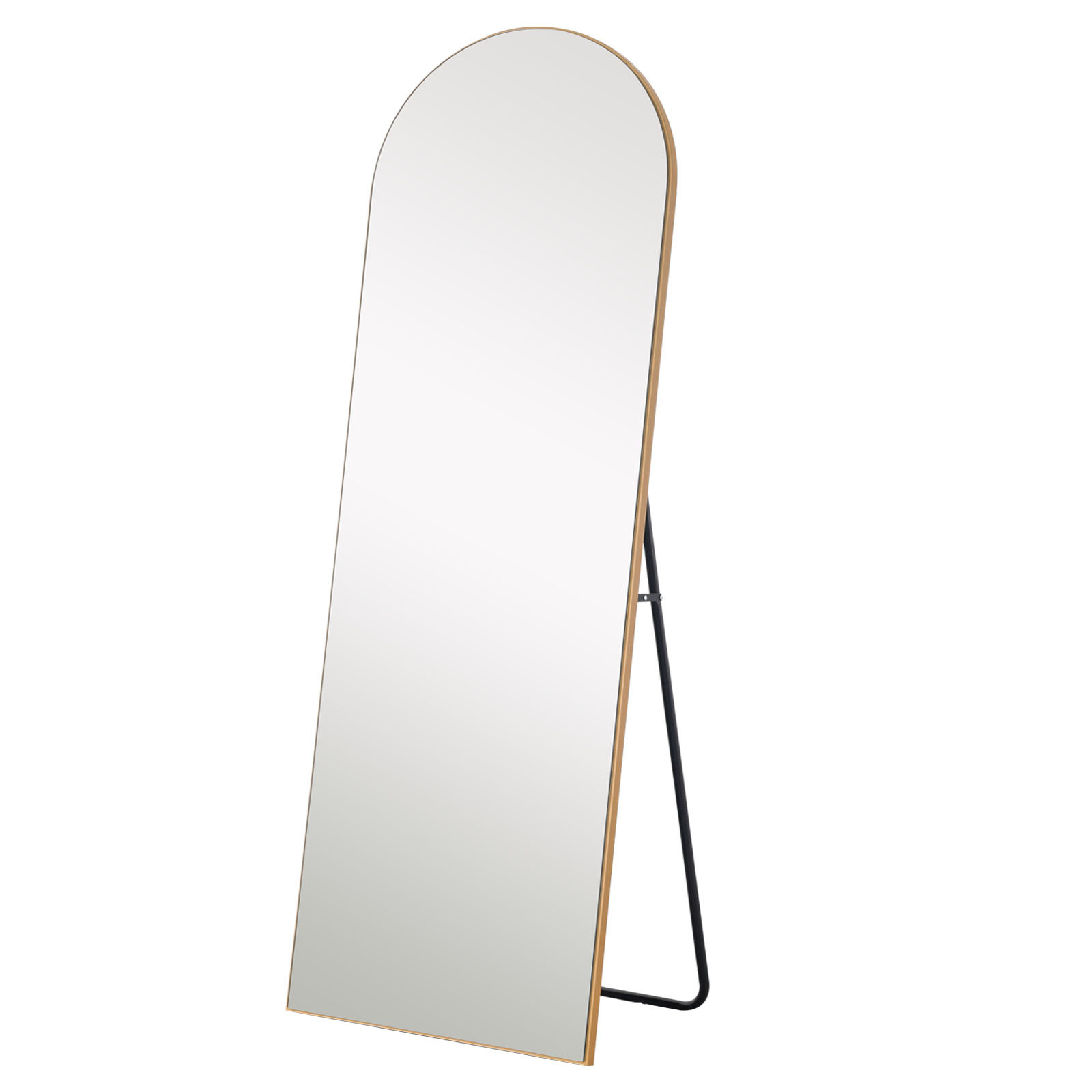 71" Gold Arch Wood Framed Freestanding Standing Mirror-399778-1