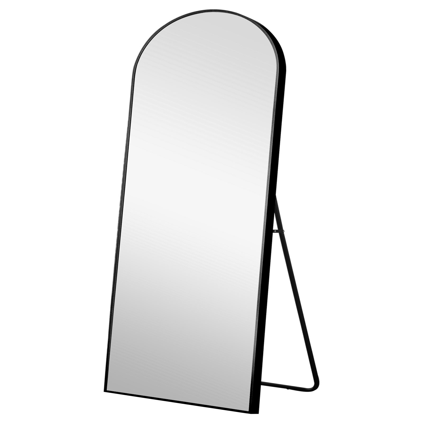 71" Black Arch Metal Framed Freestanding Standing Mirror-399782-1